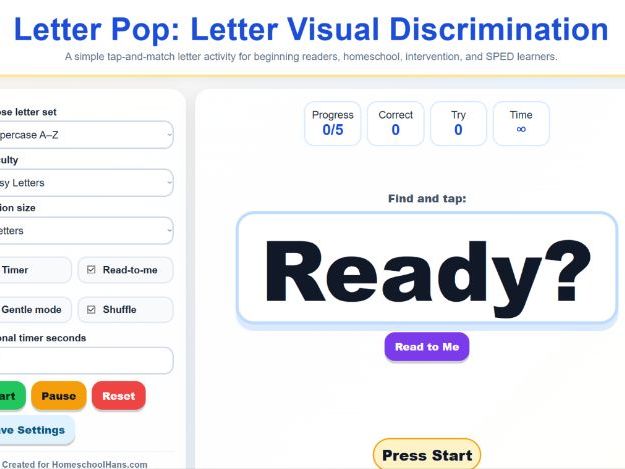 Interactive Alphabet and Numbers Game