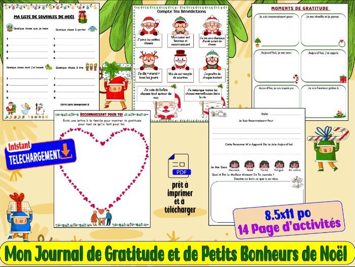 Mon Journal de Gratitude et de Petits Bonheurs de Noël