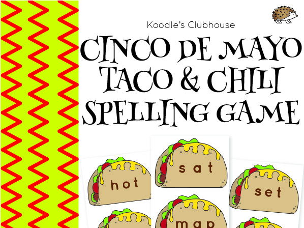 Cinco de mayo taco & chili spelling game