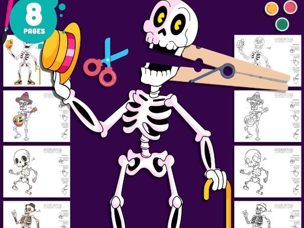Halloween Skeleton Clothespin Puppets