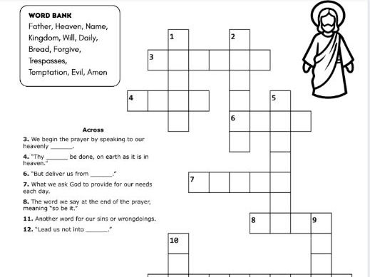 The Lord’s Prayer Crossword Activity