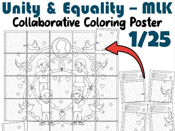 Unity & Equality – MLK Collaborative Coloring Poster | Martin Luther King Jr. Day