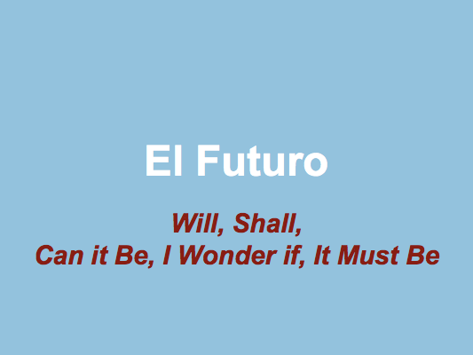 El Futuro, The Future Tense in Spanish