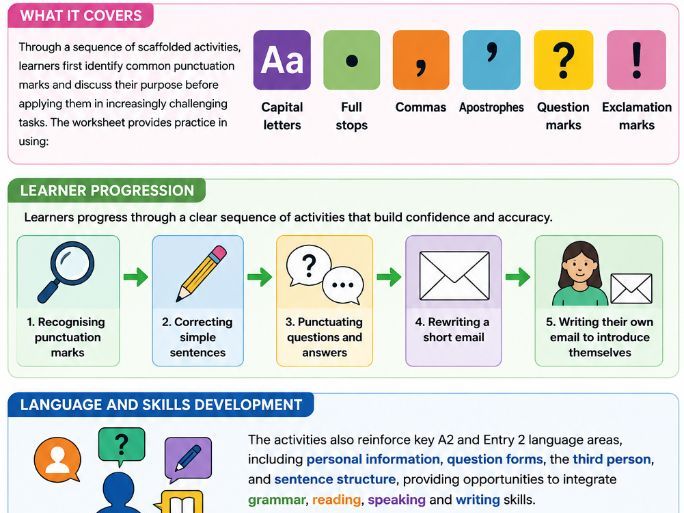 Punctuation Review - Worksheet + PowerPoint Bundle