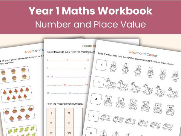 Year 1 Maths Workbook | Number and Place Value Worksheets | Teaching Resource
