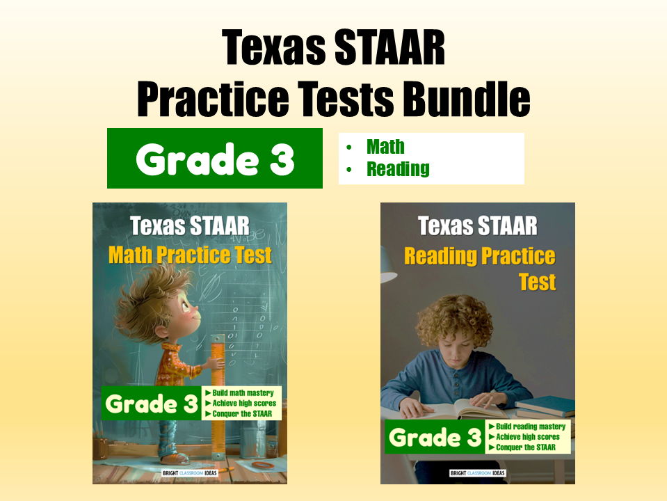 Texas STAAR Practice Tests Bundle for Grade 3