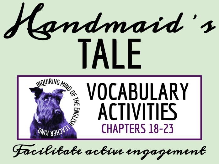The Handmaid's Tale Chapters 18, 19, 20, 21, 22 & 23 Vocabulary Games | Crossword | Word Search