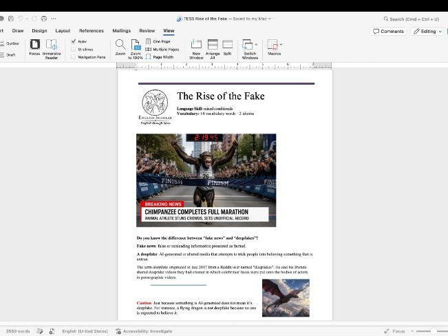 Deepfakes, Fake News & AI | CEFR B2–C1