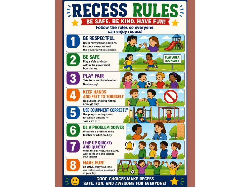 Recess Rules 18"x24" Poster