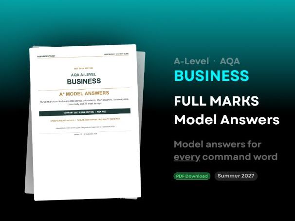 A-level AQA Business: FULL MARKS Model Answers Book