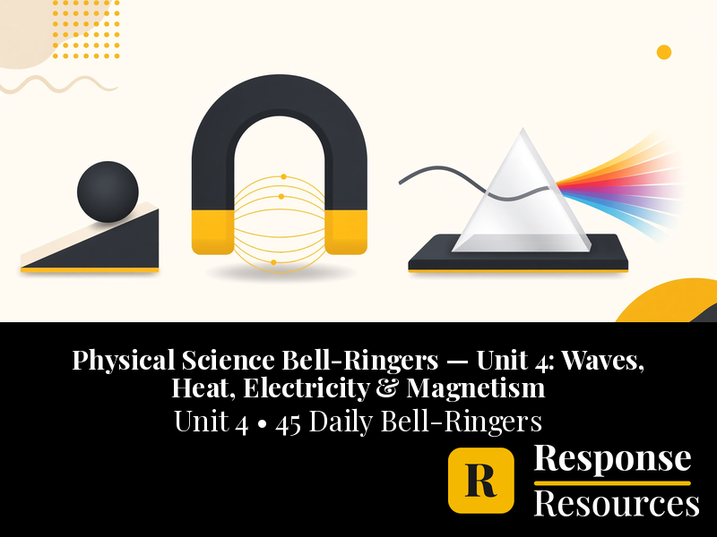 Physical Science Bell Ringers Unit 4 - 45 Daily Warm-Ups (Grades 6-8)