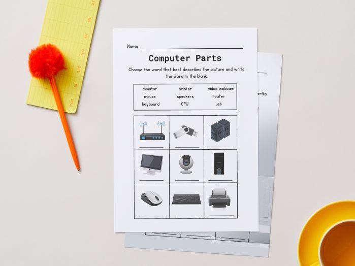 Computer Parts Worksheet
