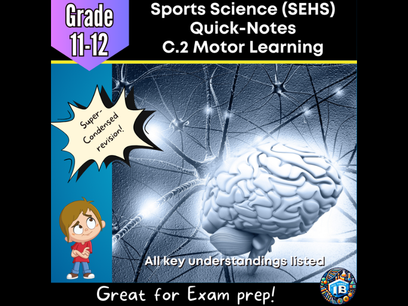 IB DP Sports Science (SEHS): C2 Motor Learning – Condensed Topic Revision Notes (2026)