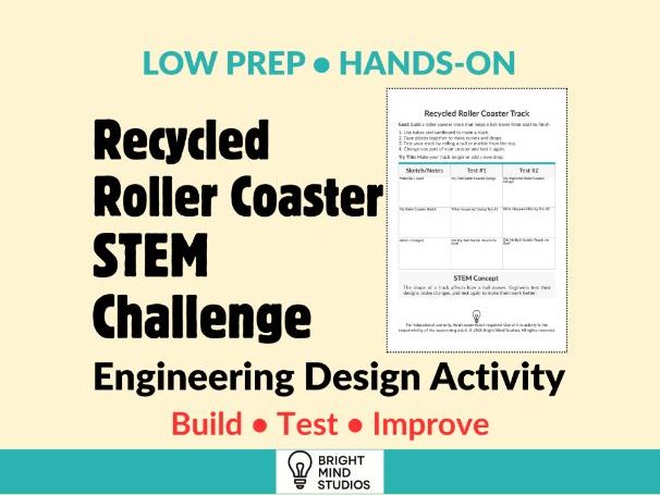 Recycled Roller Coaster STEM Challenge | Engineering Design Activity | Simple Materials | KS1 & KS2