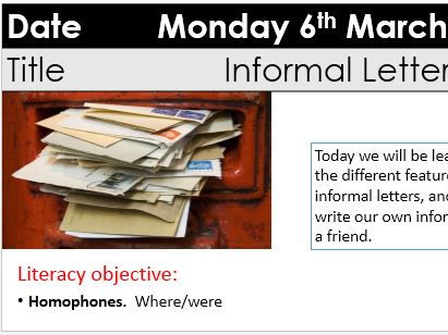 Informal Letters - KS3 Y9 transactional writing