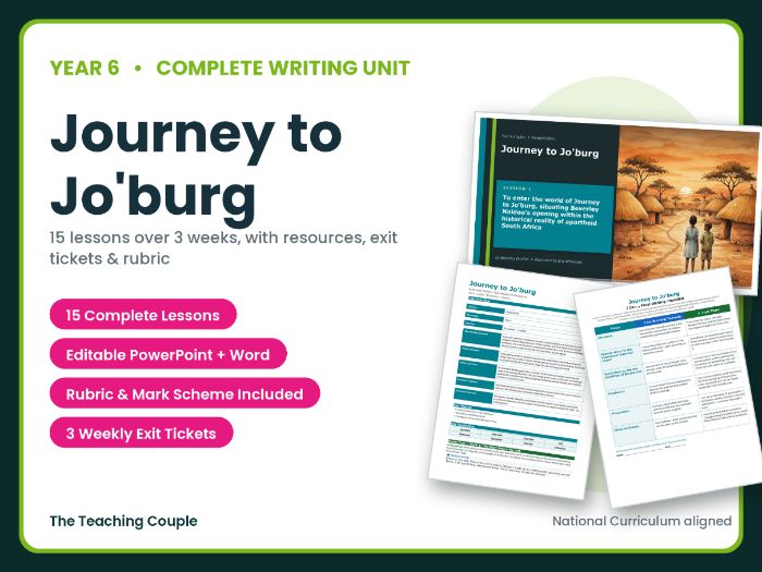 Journey to Jo'burg | Year 6 English Unit | 15 Complete Lessons + Resources + Mark Scheme