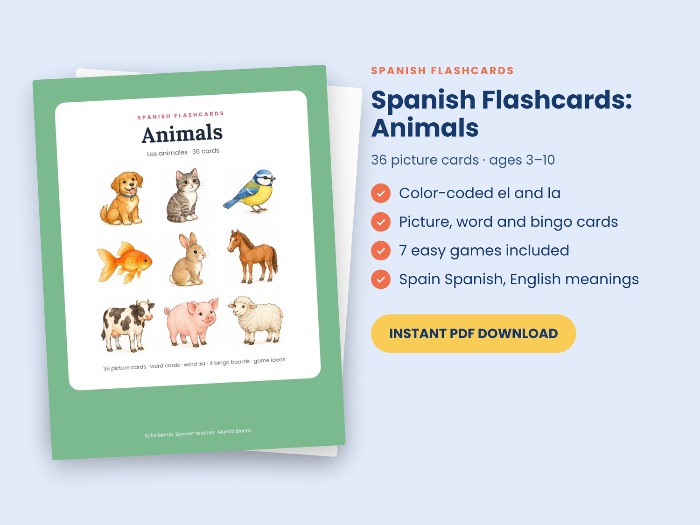 Spanish Flashcards: Animals (los animales)