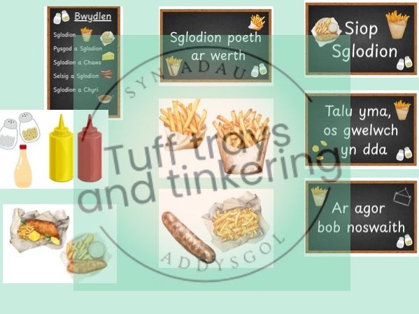 siop sglodion fish and chips role play foundation phase Curriculum for Wales Early Years PS1 addysg