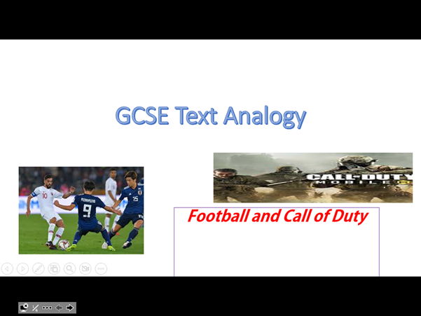 GCSE Text Analogy  Football and Call of Duty