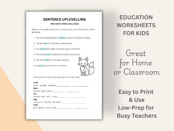 Year 6 Worksheet Printable, Literacy Worksheets, Homeschooling, Activities for kids, Digital Product