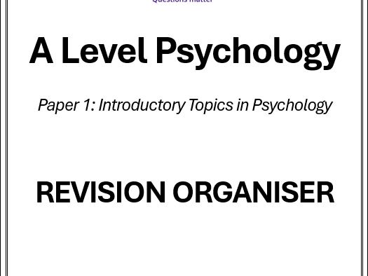 AQA A Level Psychology Paper 1 Revision Checklist