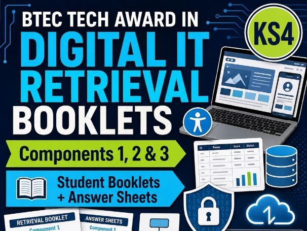 Digital IT Retrieval Booklets | Components 1, 2 and 3 | Student Booklets and Answer Sheets