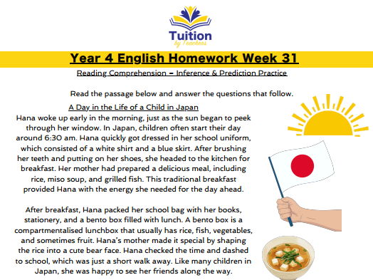 31. Year 4 - Reading Comprehension & Apostrophes for Contraction