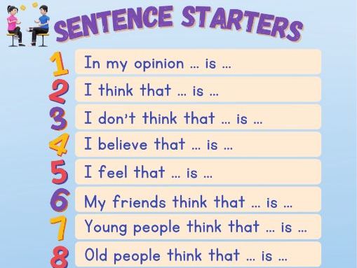 Welsh sentence starter poster