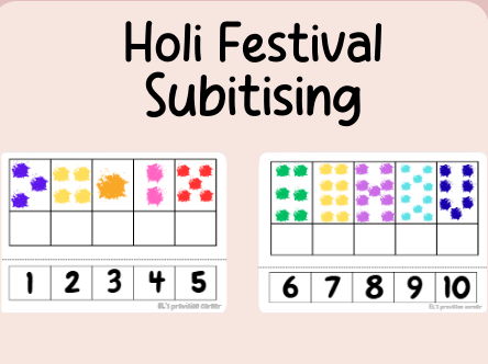 Paint splash- subitising to 10- cut and stick- continuous provision