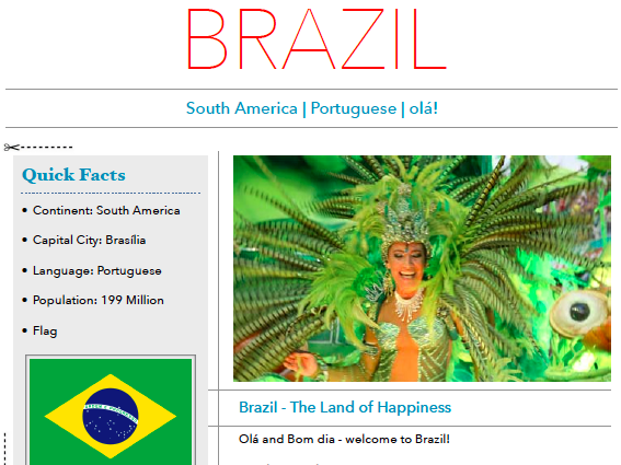 Discover Brazil - Printable Worksheet