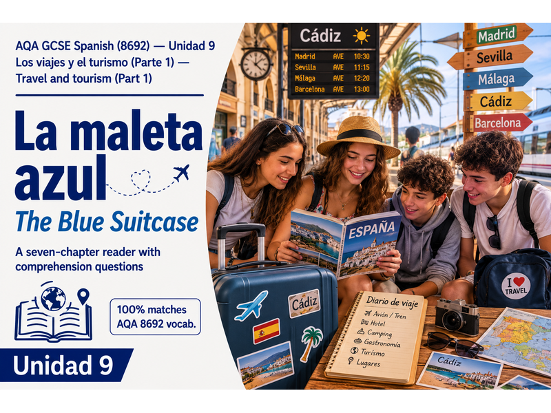 GCSE SPANISH SHORT STORY: AQA 8692 New GCSE - Viajes y turismo (PART 1) - AQA New SPEC