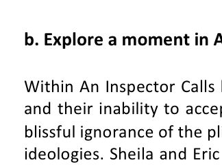 FULL MARK GCSE ENGLISH OCR INSPECTOR CALLS PART B