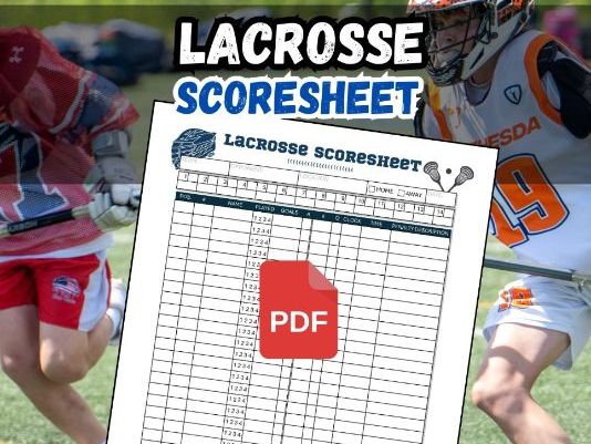 Lacrosse Scoresheet 8.5x11" | 1 digital downloads | field lacrosse coach plans | coaching scoring