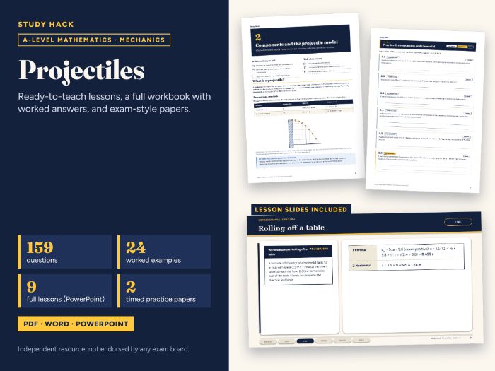 A-level Maths Projectiles Complete Pack