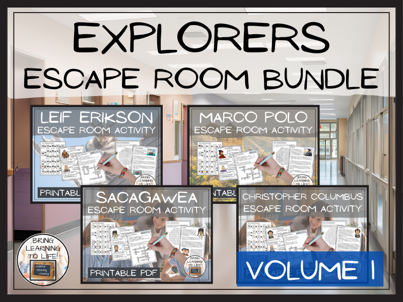 Explorers Volume I Escape Room Activity Bundle | Year 5 or Year 6