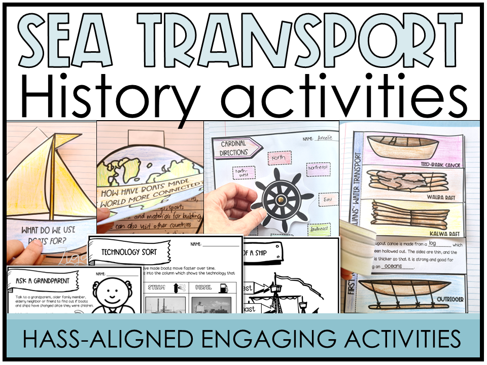 HASS History Sea Transport Boats Activities Interactive Notebook Year 2