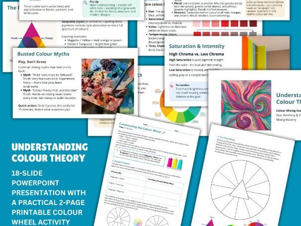 Understanding Colour Theory Art Lesson PPT + Colour Wheel Activity Pack