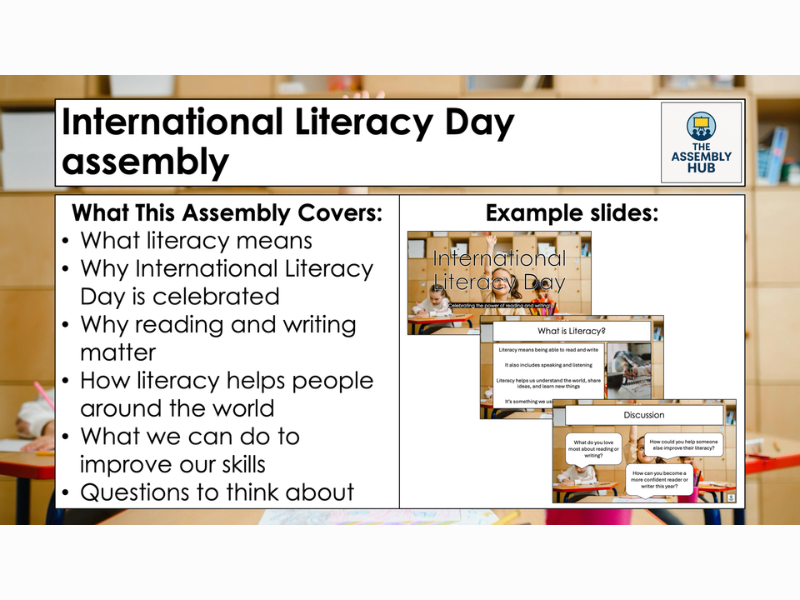 International Literacy Day Assembly PowerPoint – KS1 & KS2 Reading and Writing Assembly