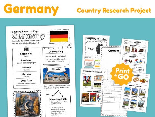 Germany Geography Research Project | Printable Activities