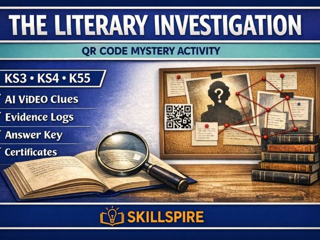 A Whole-School QR Code Mystery | Literary Guide Voices | KS3–KS5 | World Day Book Day Event Pack