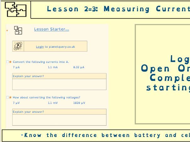 GCSE Electronics Concepts L3 — presentation, worksheet & videos covering Circuit Concepts