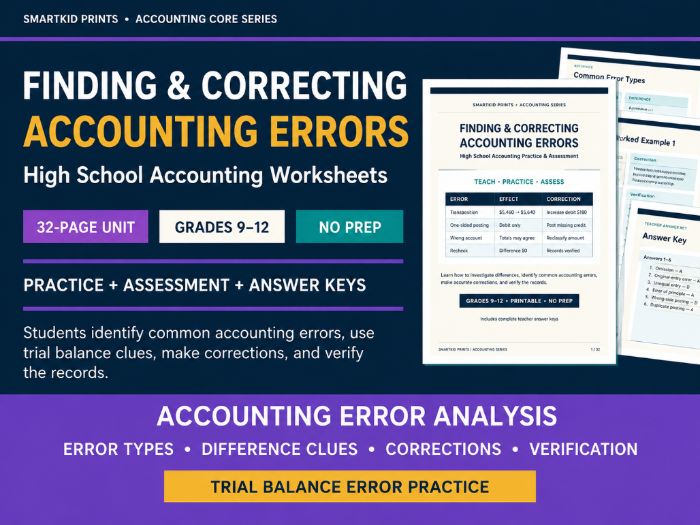 Accounting Errors Correction Worksheets