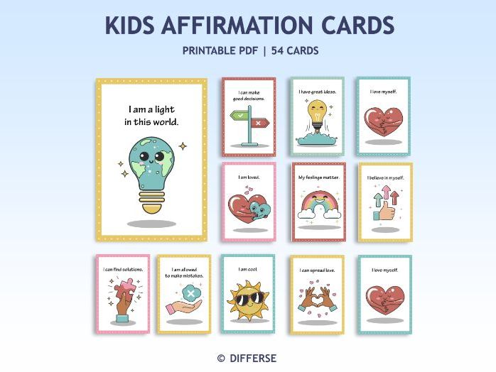54 Affirmation Cards | Positive Daily Affirmation | Motivation Cards | Build Confidence
