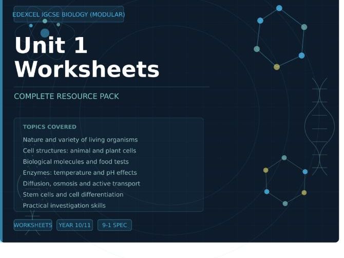Edexcel GCSE Biology Module 1 Worksheets