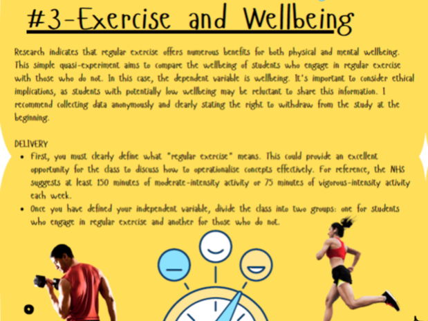 Quasi Experiments in Psychology - Teaching activities