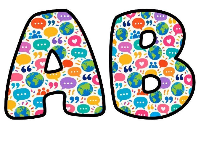 Global Talk Speech Bubbles Bubble Letters | Reading Corner Bulletin Board Letters