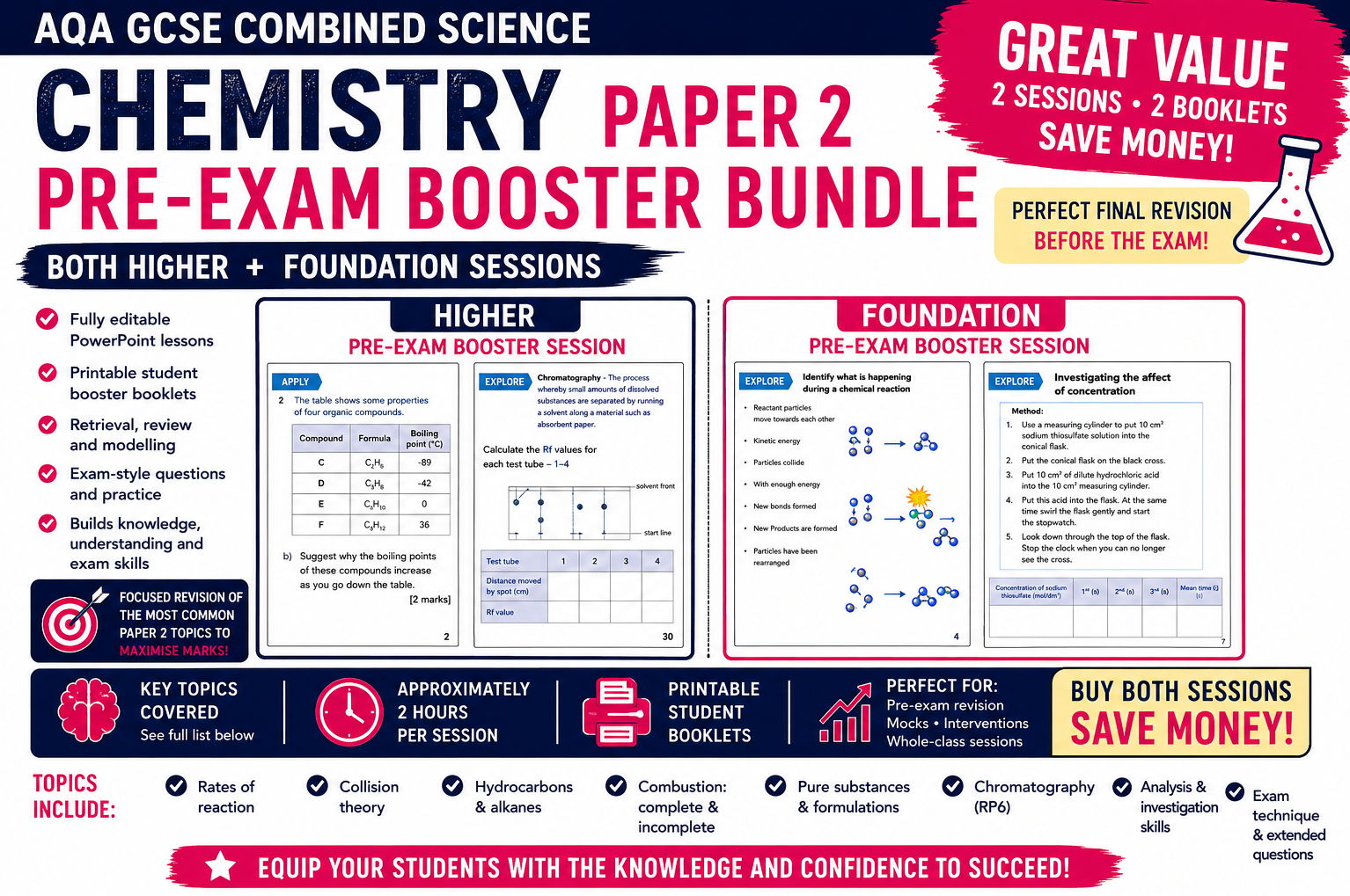 AQA GCSE Combined H/F Paper 2 Pre-Exam Booster Lesson & Student Booklet