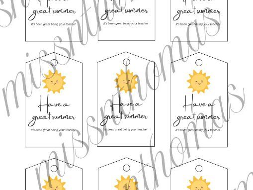 Summer tags from teacher to student