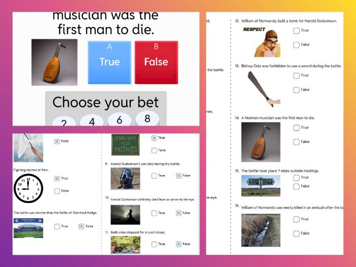 KS3 The Battle of Hastings - "Forgotten Facts" Extension Worksheet