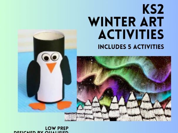 Winter Art Lesson Plan Bundle | KS2 Grades 3-5 Printable Pack | 5 Activities Teacher Resource